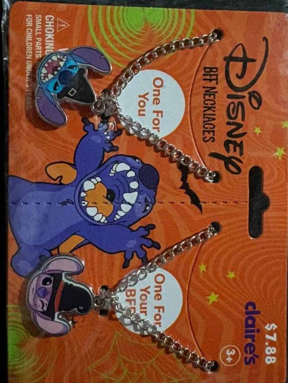 Disney Stitch and Angel Witch Hat Halloween necklaces